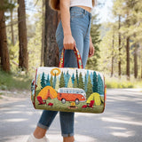 Hippie Bus Quilted Duffle Bag Foldable Carry on Weekender Overnight Bag Becostume