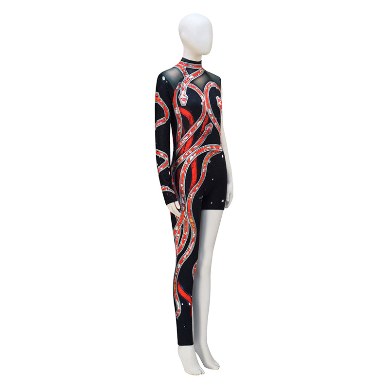 Black Red Jumpsuit Reputation Eras Tour Adults Cosplay Halloween Outfi ...