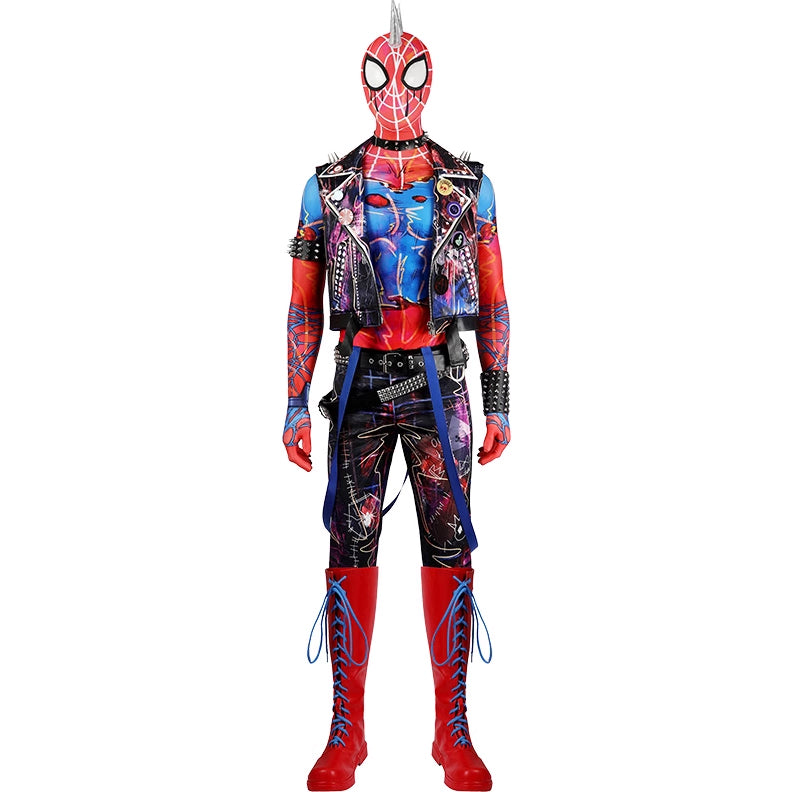 2023 Spider Punk Bodysuit Spiderman Hobart Brown Cosplay Suit With Spi