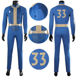 Vault 33 Suit Fallout Cosplay Jumpsuit Adult Halloween Cosplay Outfit BEcostume