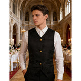 Men's Steampunk Vintage Jacquard Short Vest BEcostume
