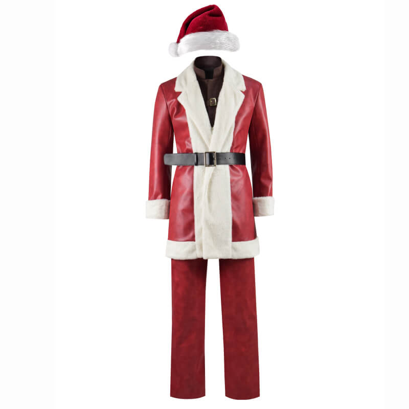 leather santa dress Red Leather Santa Dress: Elegant Christmas Party Outfit
