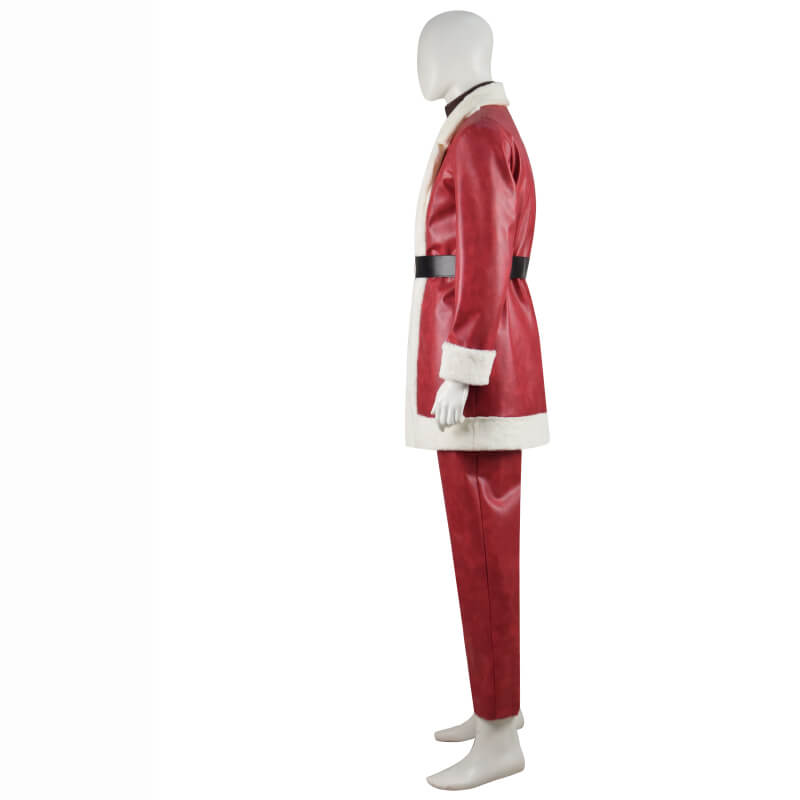 leather santa dress Handmade Lambskin Leather Red Christmas Outfit for Women With White Fur Trim & Belt | Mrs. Clause Dress | Gift for Her