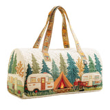 Vintage Camper Quilted Travel Bag Bus Print Airport Duffle Tote Large Hunting Gym Duffle Bag