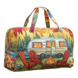 Hippie Bus Quilted Duffle Bag Foldable Carry on Weekender Overnight Bag Becostume