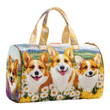 Hippie Van Cute Puppy Design Quilted Duffle Bag Overnight Travel Bag Becostume