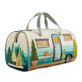 Vintage Camper Quilted Canvas Duffle Bag Foldable Lightweight Travel Gym Duffel Bag