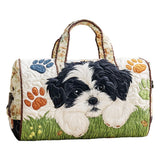 Hippie Van Cute Puppy Design Quilted Duffle Bag Overnight Travel Bag Becostume