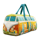 Hippie Van Quilt Duffle Bag  Workout Travel Bag Funny Shopping Work Canvas Bag