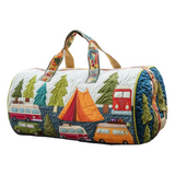 Hippie Van Quilted Duffle Bag Large Capacity Canvas Travel Bag Overnight Bag
