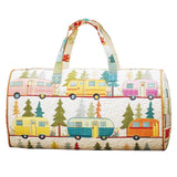 Boho Wildroad Retro Camper Van Quilted Weekender Duffle Bag Mountain Camping Travel Bag