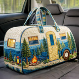 Colorburst Van Quilted Duffie Bag Foldable Garment Carry on Block Print Travel Bag Gym Bag
