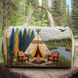 Vintage Camping Caravan Duffel Bag Forest Adventure Overnight Bag Weekender Outdoor Tote Bag