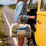 Cozy Forest Camper Quilted Duffle Bag Large Sports Travel Bag Print Basics Garment Duffle Bag