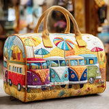 Hippie Van Quilt Duffle Bag Outdoor Fishing Travel Bag Sports Gym Weekend Bag Carry on Bag