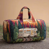 Hippie Journey Quilted Duffel Bag Weekender Overnight Adventure Outdoor Travel Bag