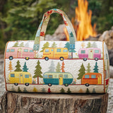Boho Wildroad Retro Camper Van Quilted Weekender Duffle Bag Mountain Camping Travel Bag