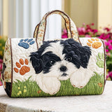 Hippie Van Cute Puppy Design Quilted Duffle Bag Overnight Travel Bag Becostume