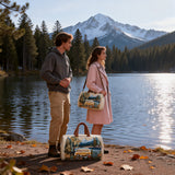 Cozy Forest Camper Quilted Duffle Bag Large Sports Travel Bag Print Basics Garment Duffle Bag