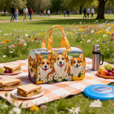 Hippie Van Cute Puppy Design Quilted Duffle Bag Overnight Travel Bag Becostume
