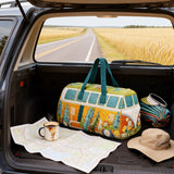Hippie Van Quilt Duffle Bag  Workout Travel Bag Funny Shopping Work Canvas Bag