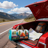 Hippie Van Quilted Duffle Bag Large Capacity Canvas Travel Bag Overnight Bag