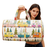 Boho Wildroad Retro Camper Van Quilted Weekender Duffle Bag Mountain Camping Travel Bag