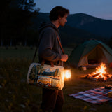 Cozy Forest Camper Quilted Duffle Bag Large Sports Travel Bag Print Basics Garment Duffle Bag