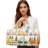 Boho Wildroad Retro Camper Van Quilted Weekender Duffle Bag Mountain Camping Travel Bag