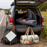 Vintage Camper Quilted Travel Bag Bus Print Airport Duffle Tote Large Hunting Gym Duffle Bag