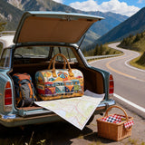 Hippie Van Quilt Duffle Bag Outdoor Fishing Travel Bag Sports Gym Weekend Bag Carry on Bag
