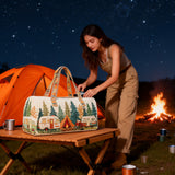 Vintage Camper Quilted Travel Bag Bus Print Airport Duffle Tote Large Hunting Gym Duffle Bag