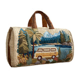 Cozy Forest Camper Quilted Duffle Bag Large Sports Travel Bag Print Basics Garment Duffle Bag