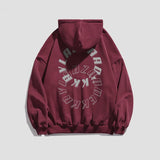 Men's American Retro Hoodie Oversized Graphic Letter Print Sweatshirt BEcostume