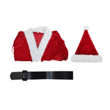 Women Santa Claus Costumes Christmas Velvet Dress with Belt and Hat BEcostume