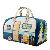 Camper Retreat Quilted Duffle Bag for Women Lightweight Carry-On Weekender Gym Travel Bag