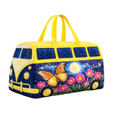 Jolly Journey Quilted Duffie Bag Vintage Floral Print Duffle Bag Gym Sports Travel Bag Becostume
