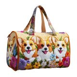 Hippie Van Cute Puppy Design Quilted Duffle Bag Overnight Travel Bag Becostume