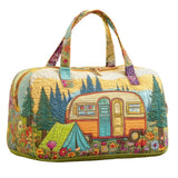 Hippie Bus Quilted Duffle Bag Foldable Carry on Weekender Overnight Bag Becostume