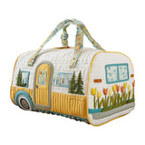 Hippie Wildroad Duffle Bag Block Print Canvas Gym Weekender Tote Duffle Bag Folding Garment Duffle Bag
