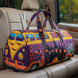 Spooky Journey Quilted Duffle Bag Large Canvas Sports Gym Trave Bag Carry on Duffle Bag