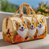 Cute Dog Quilted Duffle Bag Weekender Overnight Bag Funky Dog Carry-On Gym Bag Becostume