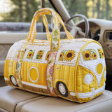 Boho Away Duffle Bag Hippie Van Quilted Duffle Bag Bus Quilted Duffle Bag Becostume