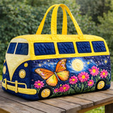 Jolly Journey Quilted Duffie Bag Vintage Floral Print Duffle Bag Gym Sports Travel Bag Becostume