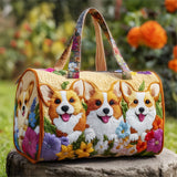 Hippie Van Cute Puppy Design Quilted Duffle Bag Overnight Travel Bag Becostume