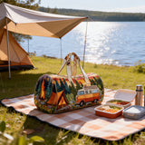 Hippie Camper Quilted Travel Bag Boho Weekender Overnight Luggage Large Hunting Becostume