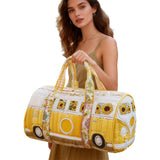 Boho Away Duffle Bag Hippie Van Quilted Duffle Bag Bus Quilted Duffle Bag Becostume