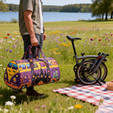 Spooky Journey Quilted Duffle Bag Large Canvas Sports Gym Trave Bag Carry on Duffle Bag