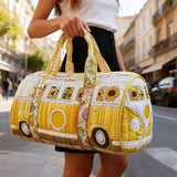 Boho Away Duffle Bag Hippie Van Quilted Duffle Bag Bus Quilted Duffle Bag Becostume