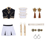 Kpop Demon Hunters Zoey Cosplay Costume Black Golden Halloween Huntrix Outfit Becostume